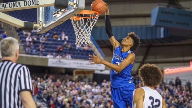 Jaden McDaniels is one of eight prep basketball stars from Washington drafted from 2018 to 2020. (Photo by Geoff Vlcek)