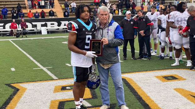 Jefferson Davis County safety Malcolm Hartzog was named MVP for Team Mississippi in the 35th-annual Mississippi Alabama Football Classic on Saturday, Dec. 11 at M.M. Roberts Stadium in Hattiesburg, Miss. (Photo by Tyler Cleveland)