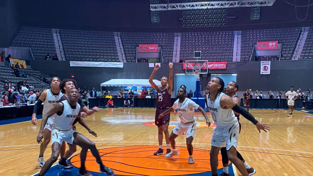 New Hope defeated Picayune in the Semifinal Round of the MHSAA Class 5A Basketball Tournament Tuesday afternoon at the Mississippi Coliseum.
