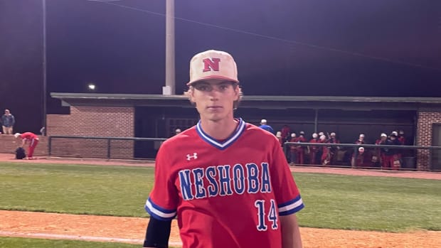 Neshoba Central's Reid Hall was one of three Rockets to homer in the sixth inning of Monday night's 6-4 road win over region foe Ridgeland.