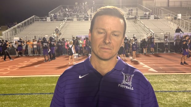 Frisco Independence head football coach Nick Stokes talks about the Knights' 44-10 win over Denton