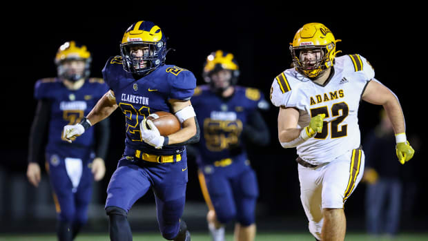 The Clarkston Wolves defeated the Adams Highlanders 36-33 in the regional round of the Michigan Division 1 playoffs on November 11, 2022.