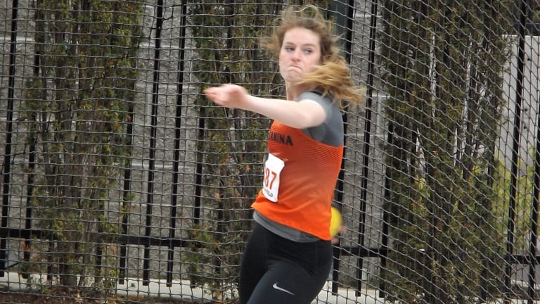 Hallee Hughes of Willamina takes first 2 steps toward becoming a 3A girls triple-crown thrower