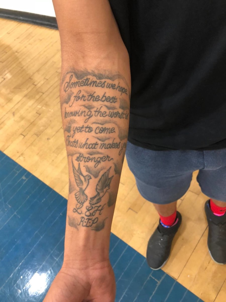 Ward got a tattoo to honor his mother following her death. 