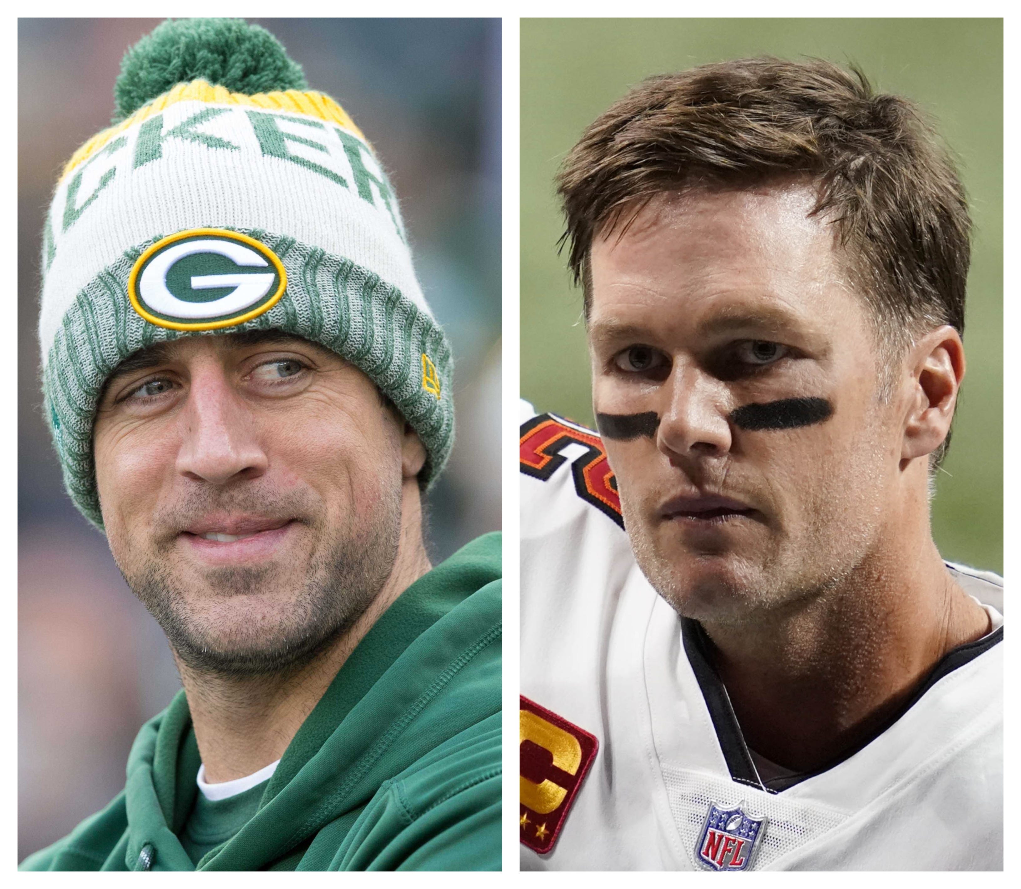 Aaron Rodgers and Tom Brady are inaugural inductees into the California High School Football Hall of Fame at The Rose Bowl.
