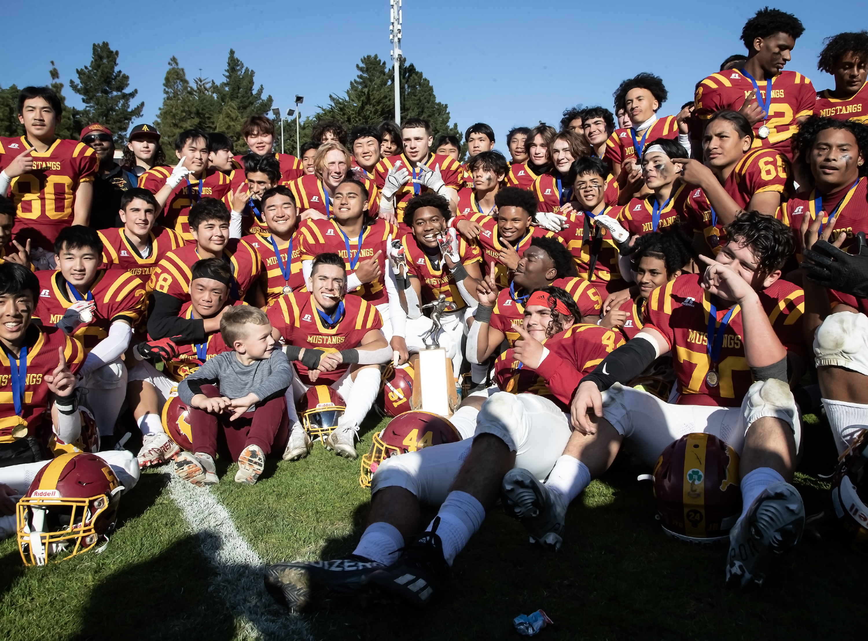 Lincoln celebrates its third San Francisco Section title in four years and 11th overall. Photo: Ernie Abrea